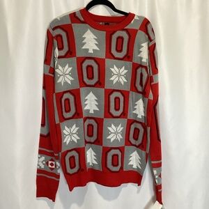 1232. Men’s Ohio State Red Christmas Sweater NWT  Large